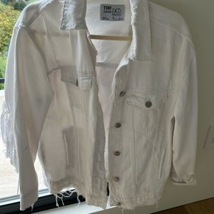 Fringe Denim Jacket White